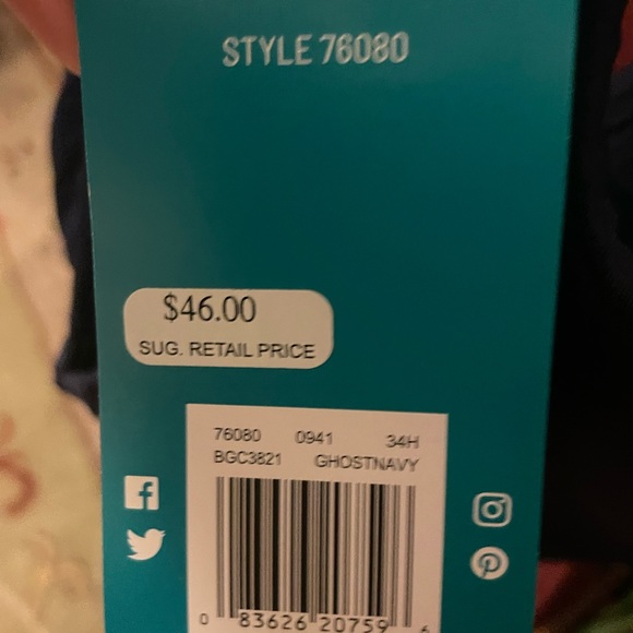 34H Blue Vanity Fair Underwire Bra (B2) - Picture 5 of 6